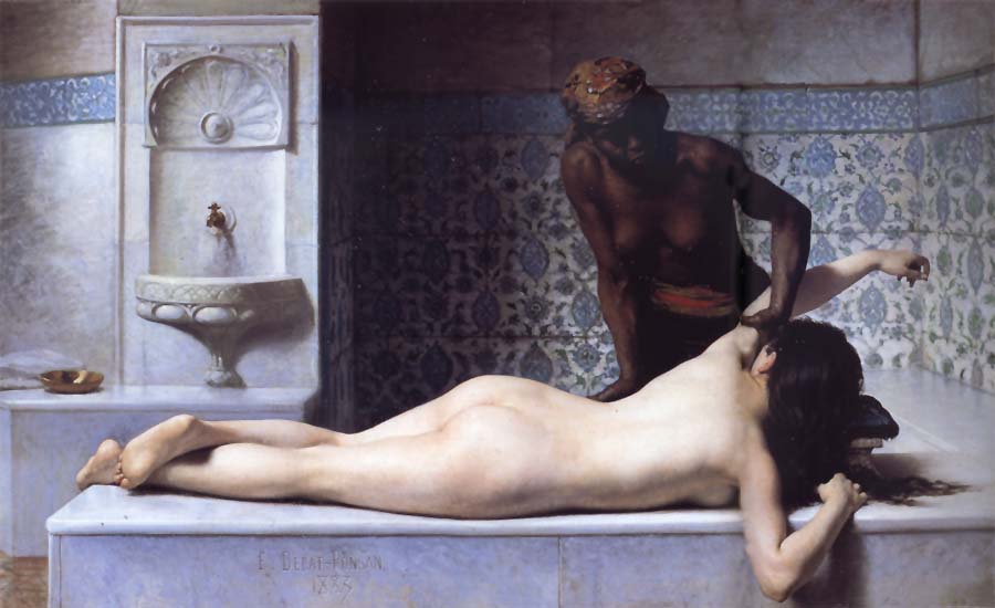 Edouard Debat Ponsan The Massage Scene from the Turkish Baths